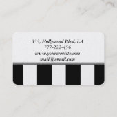 プロのエレガント赤い弓ストライプの数 名刺 (裏面)