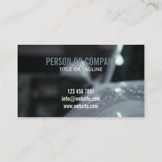 プロのオートディテイリングロゴ モバイルカーワッシュ 名刺 (裏面)