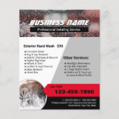 プロのカーディテーリングと洗車の清掃 チラシ (正面)