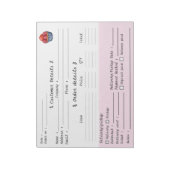 プロのケーキ屋さんのカップケーキ注文フォーム ノートパッド (回転)