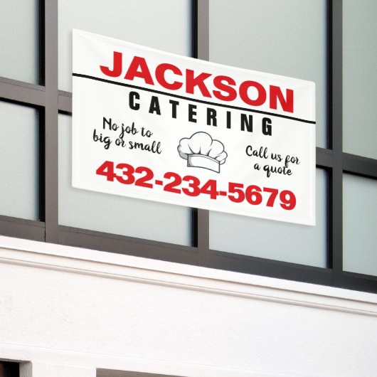 プロのケータリングサービス 横断幕 (ビルの外側)