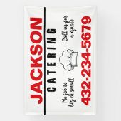 プロのケータリングサービス 横断幕 (縦)