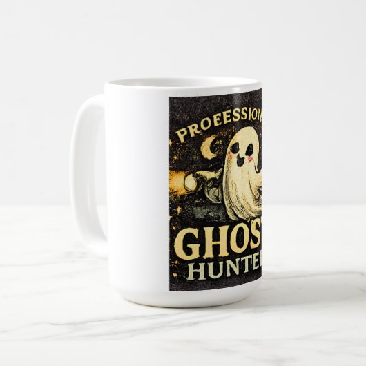 プロのゴーストハンター面白いハロウィン コーヒーマグカップ (正面左)
