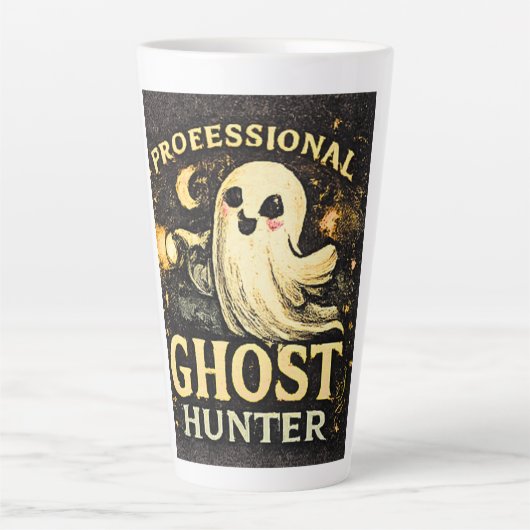 プロのゴーストハンター おもしろハロウィン カフェラテマグ (正面)
