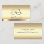 プロのゴールドロータスフラワーヨガインストラクター 名刺 (正面/裏面)