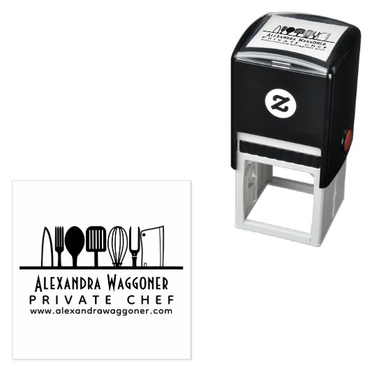 プロのシェフ・調理器具 ビジネス ロゴ セルフインキングスタンプ (インサイチュ)