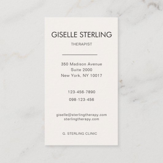 プロのセラピスト 心理士 フォト 名刺 (裏面)