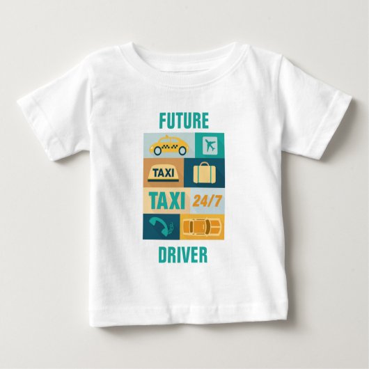 プロのタクシー運転手 アイコン デザイン ベビーTシャツ (正面)