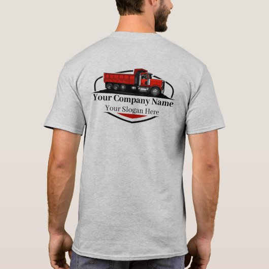 プロのダンプトラック運搬会社 Tシャツ (裏面)