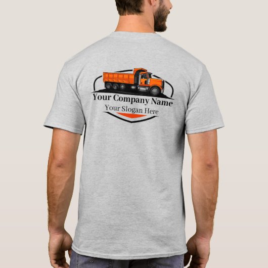 プロのダンプトラック運搬会社  Tシャツ (裏面)