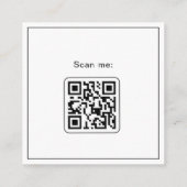 プロのテニスコーチの写真&QRコード モダン スクエア名刺 (裏面)