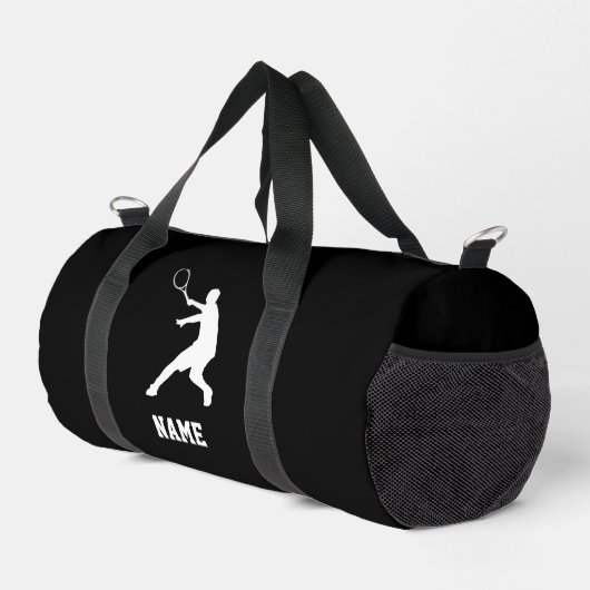 プロのテニス選手カスタムのブラックスポーツダッフルバッグ ダッフルバッグ (右コーナー)