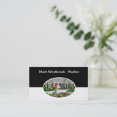 プロのデザインを実在した不動産業者 名刺 (スタンド正面)