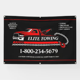 プロのトラック牽引サービス 横断幕