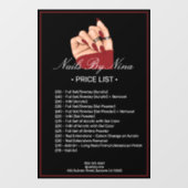 プロのネイルアーティスト サロン 料金表 サービス ウィンドウサイン (シート)