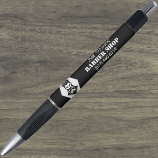 プロのバーバーショップ 黒&白 ボールペン