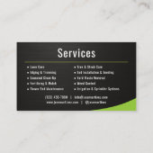 プロのブラックメタリック造園・庭園管理名刺 名刺 (裏面)