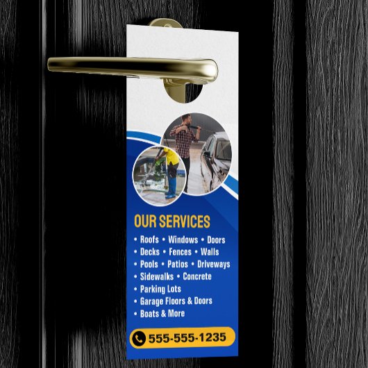 プロのプレッシャー洗浄 & パワー洗浄 ドアノブサイン