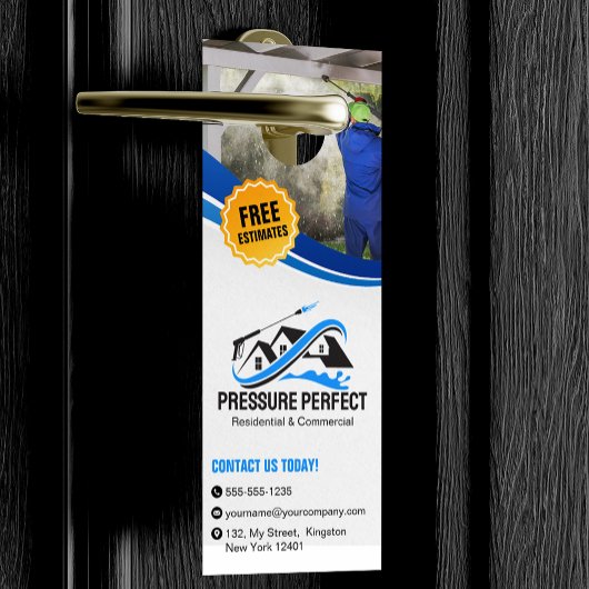 プロのプレッシャー洗浄 & パワー洗浄 ドアノブサイン