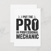 プロのプロフェッショナル整備士ギフトおもしろい サンキューカード (正面/裏面)