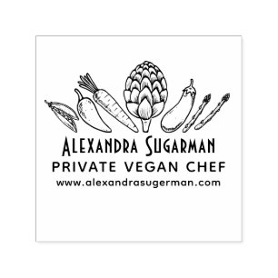 プロのベジタリアン野菜ビジネス ロゴ 1 セルフインキングスタンプ