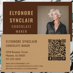 プロのポートレートチョコレートメーカー写真ソーシャル 名刺