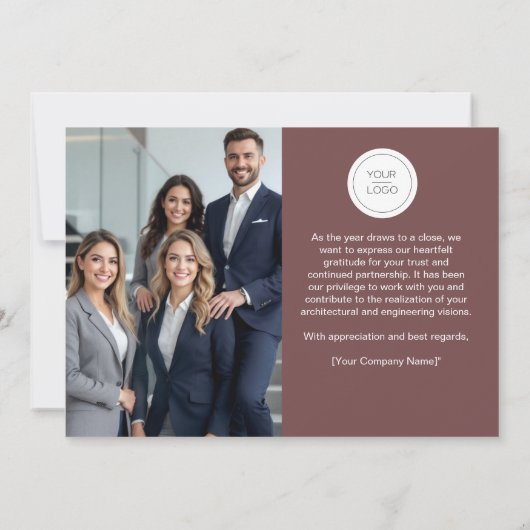 プロの不動産チームの写真カスタムロゴ シーズンカード (裏面)