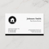 プロの不動産ブローカー シンプル ブラック ホワイト 名刺 (裏面)