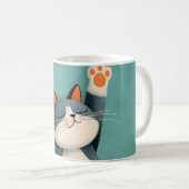 プロの仮眠名人、寝るのが趣味の猫 コーヒーマグカップ (正面右)