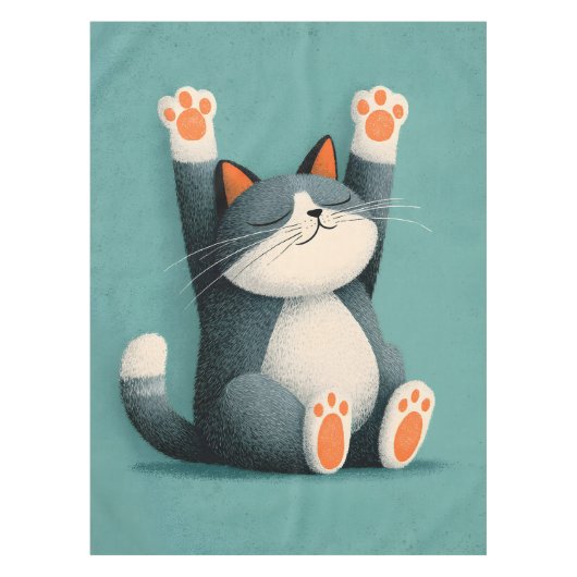 プロの仮眠名人 面白い寝猫 テーブルクロス (正面)