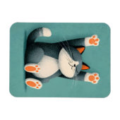 プロの仮眠名人 面白い寝猫 マグネット (横)