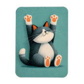 プロの仮眠名人 面白い寝猫 マグネット (縦)