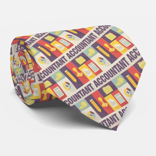プロの会計士 アイコン 小さなデザイン ネクタイ (ロール)