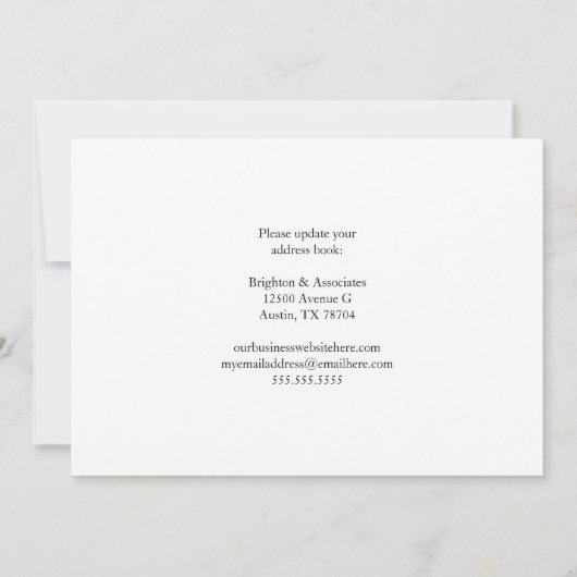 プロの住所変更 現代オフィス移転 案内状 (裏面)