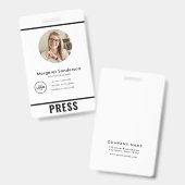 プロの写真家プレスバッジ バッジ (正面＆裏面)