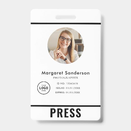 プロの写真家プレスバッジ バッジ (正面)