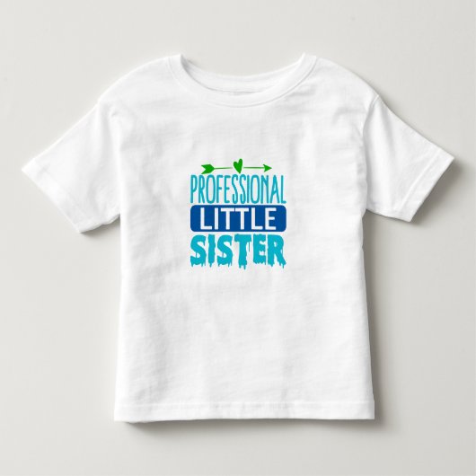 プロの妹 青いペンキ垂れ トドラーTシャツ (正面)