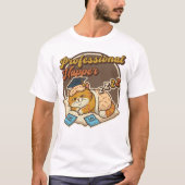 プロの寝る人、猫 Tシャツ (正面)