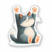 プロの寝る専門家 笑える寝猫 シール (正面)