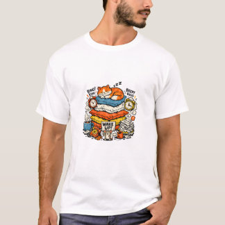 プロの寝る専門職 面白い 怠け者 ネコ レトロ ヴィンテージ Tシャツ