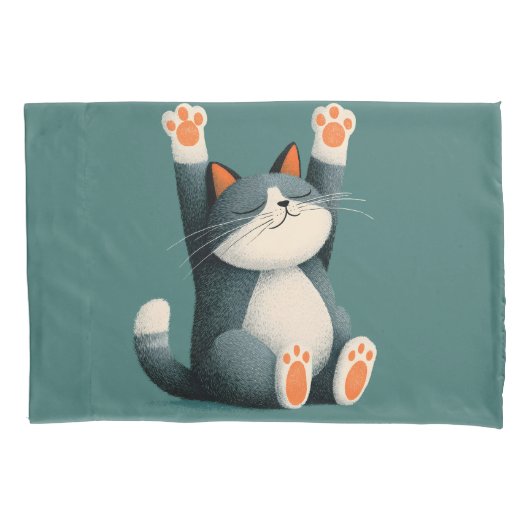 プロの寝猫 笑える寝ている猫 枕カバー (正面)