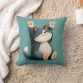 プロの寝猫 面白い寝ている猫 クッション (ブランケット)