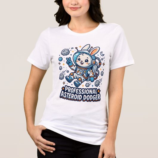 プロの小惑星回避ウサギ トライブレンドTシャツ (正面)