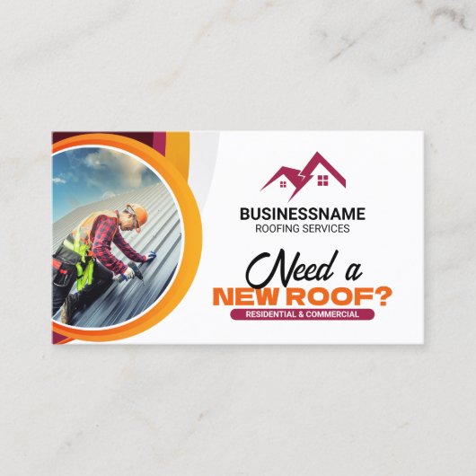 プロの屋根修理・設置サービス 名刺 (正面)