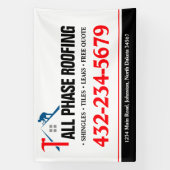 プロの屋根工事サービス 横断幕 (縦)