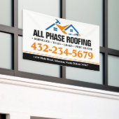 プロの屋根工事サービス 横断幕 (ビルの外側)