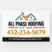 プロの屋根工事サービス 横断幕 (横)