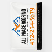 プロの屋根工事サービス 横断幕 (縦)