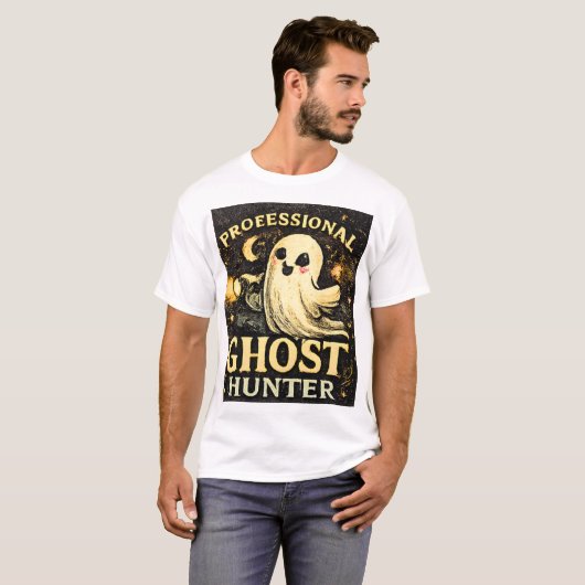プロの幽霊ハンター ハロウィン グラフィック Tシャツ (正面フル)