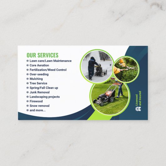 プロの庭園管理 造園 ガーデニング ツリー 名刺 (裏面)